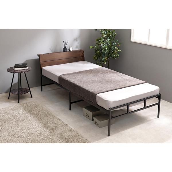 ベッド シングル すのこ 頑丈 おしゃれ ヘッドボード 棚 北欧モダン メッシュ 通気性 ベット コンセント 耐荷重300kg