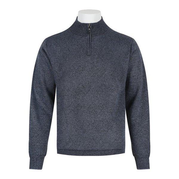 メンズソフト起毛ボアハーフネックニット DD-KN-628-3-グレー