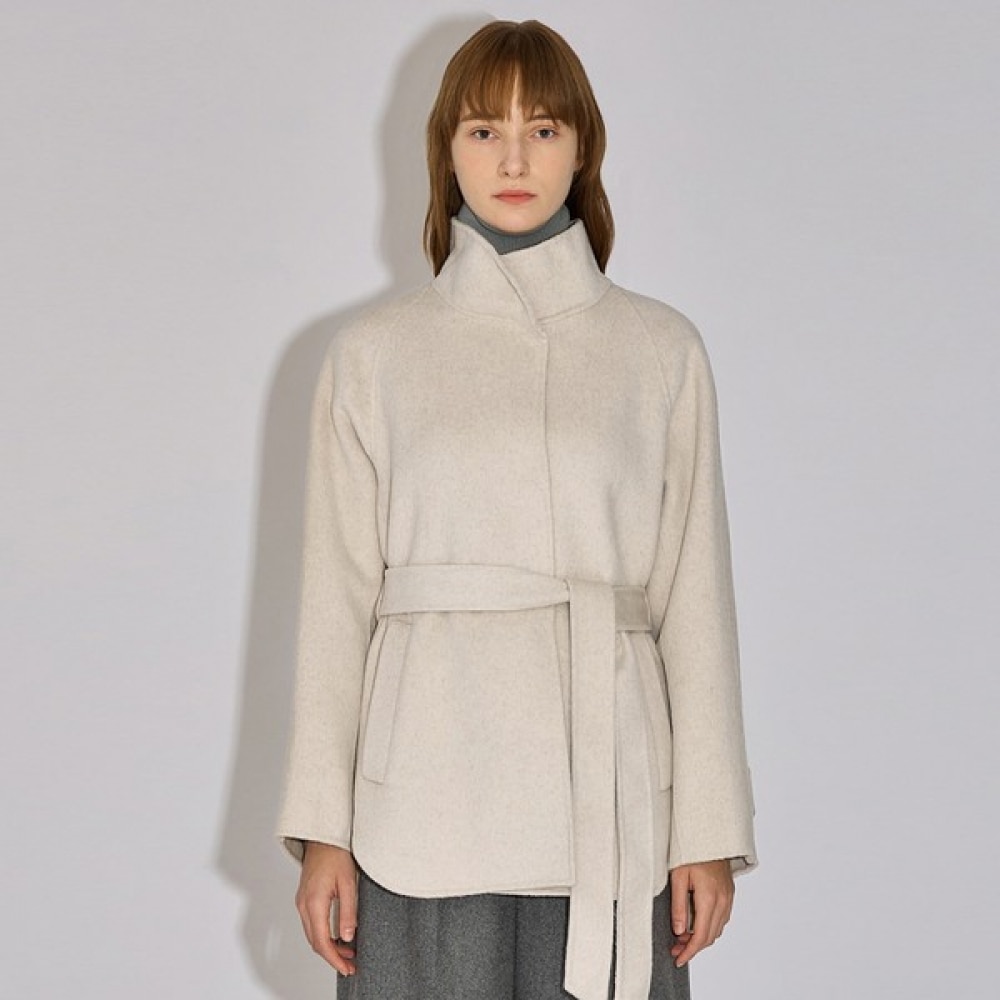 (Shes Miss) ウールブレンドベルト付きハンドメイドジャケット_SWHJKO42130