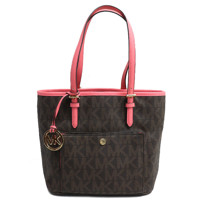 Michael Kors マイケルコース トートバッグ ブラウン/ピンク レディース 中古