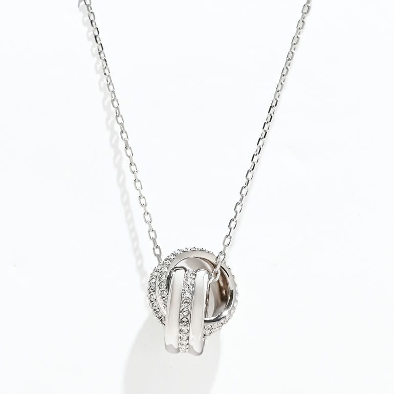ネックレス Hyperbola インターロッキングサークル ペンダント クリア シルバー 5646724 ジュエリー アクセサリー