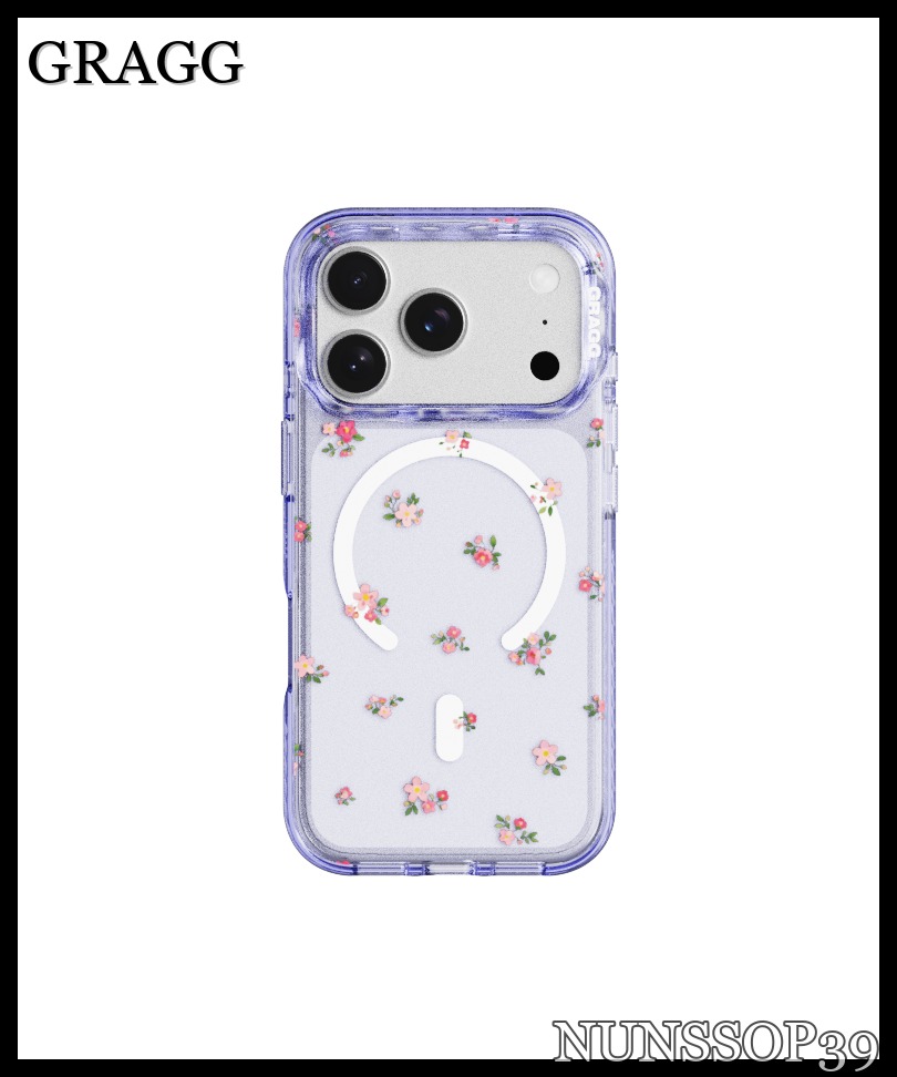 GRAGG MAGSAFE LAYERS FRAME CASE CLEAR PURPLE - SOFT BLOOM