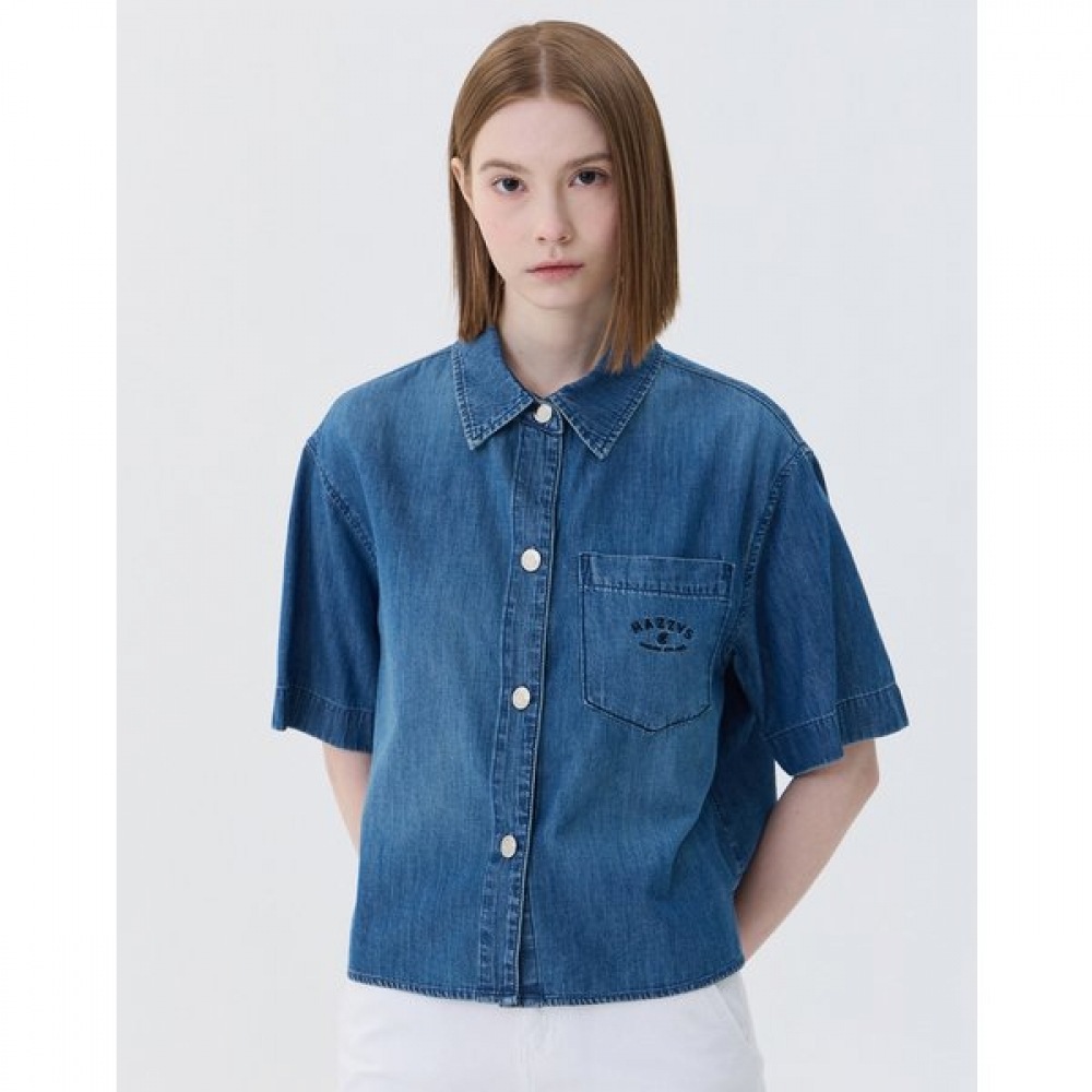 [24SS] [デニム] [ベスト] [100% コットン] [クラシックセラー] ブルーウォッシュショートスリーブ WSSH4B203B2 14,734円