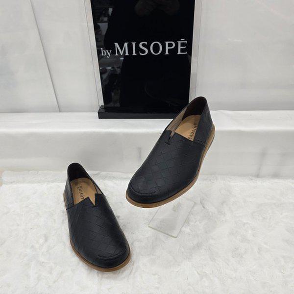 By 男性カットアウトディテールローファー 125HT337TP014 BLACK 1 JJ