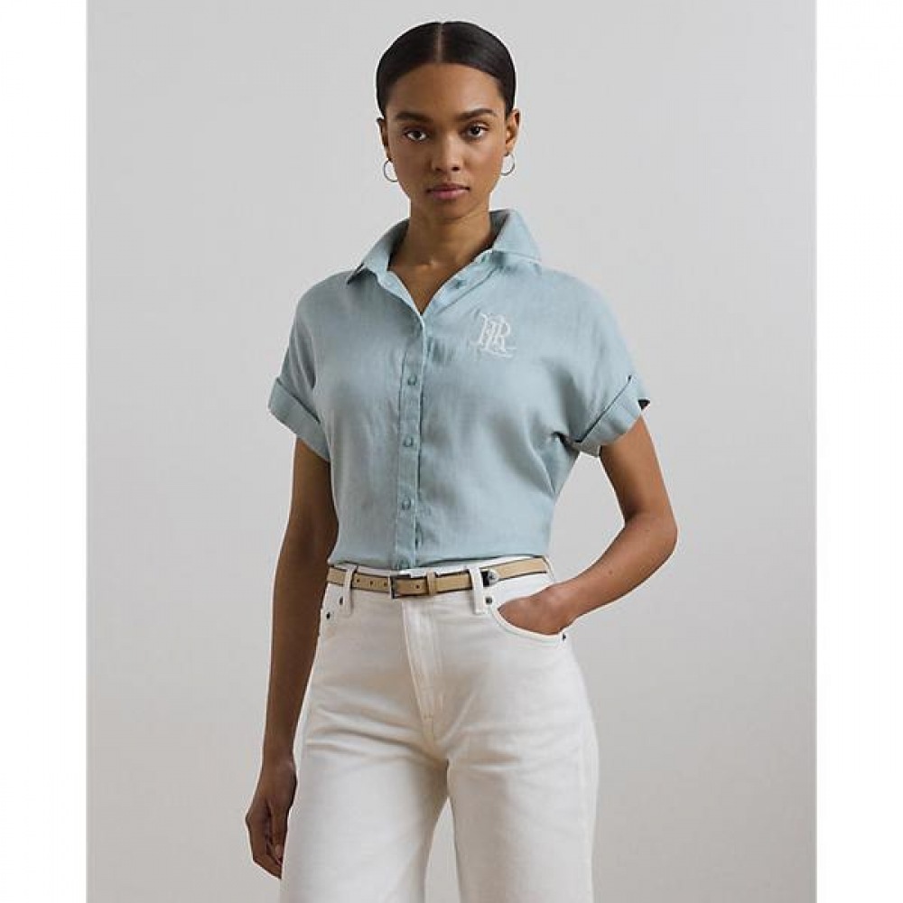 ローレンラルフローレンリネンショートスリーブシャツ (WMLRSHTSN820127400)