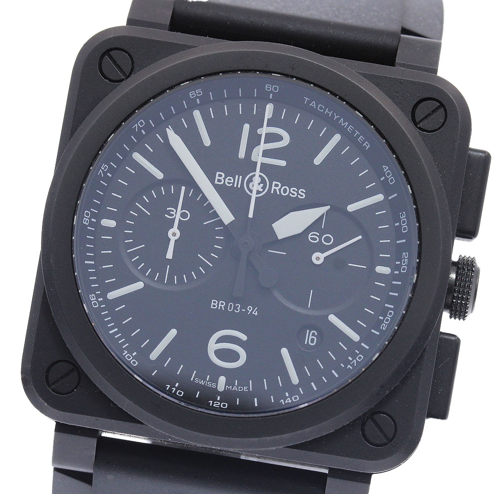 ベル＆ロス Bell＆Ross BR0394-BL-CE BR03-94 ブラック マット クロノグラフ 自動巻き メンズ _953554【中古】