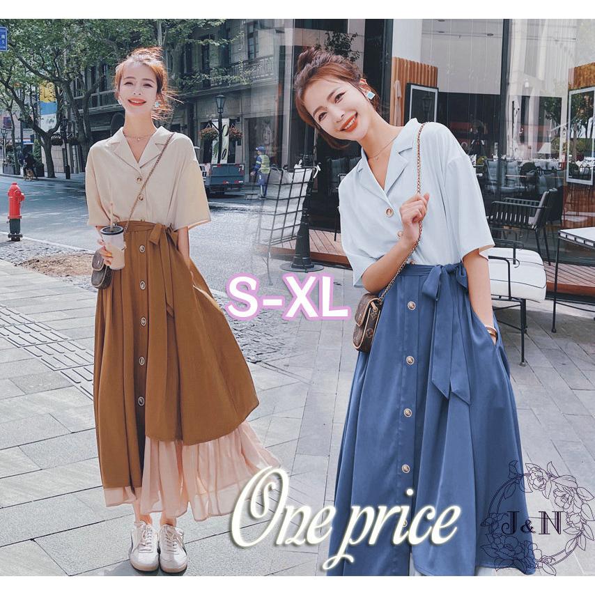 ワンピース レディース 夏 半袖 シャツ Aライン 重ね着風 体型カバー 着痩せ 異素材 切り替え デート OL 二次会 カジュアル おしゃれ キレイめ