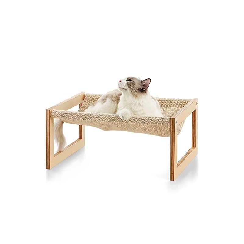 FUKUMARU 猫 犬 ペット ベッド 猫ベッド ペットベッド ハンモック 猫ハンモック 通気性 猫用 ペット用品 リネン 53.3*42*25.4cm(縦*横*高さ)