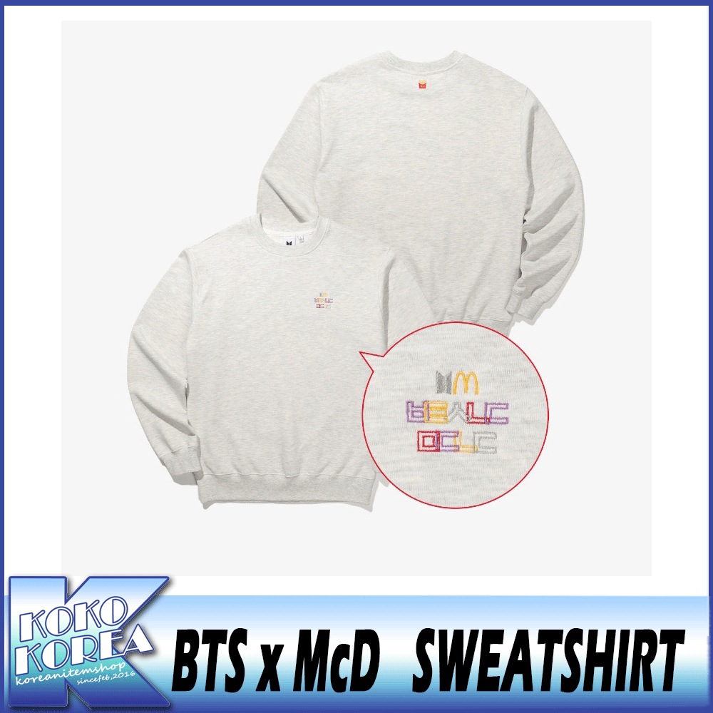 BTS x McD Crewneck Sweatshirt（lightgrey) 防弾少年団