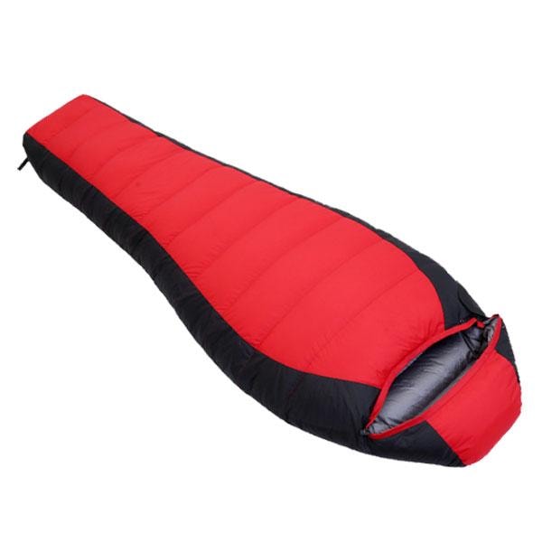 マミー型 ダウン 寝袋 収納袋付 1500g コンパクト シュラフ オールシーズン 防寒 キャンプ 登山 ツーリング アウトドア 車中泊 防災