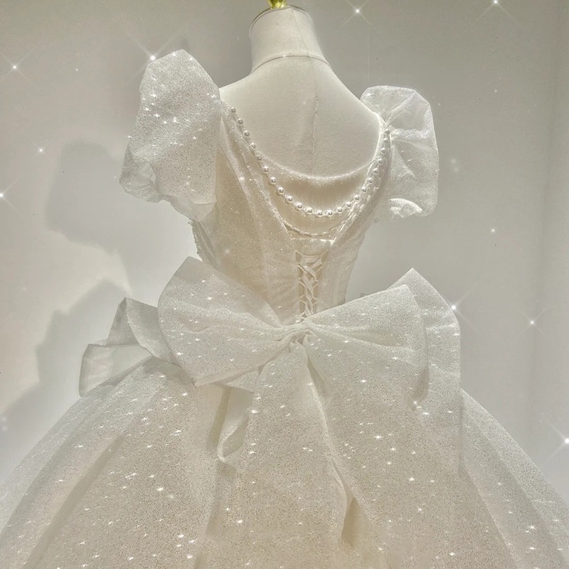 メインウェディングドレス2025花嫁の夏のレトロレトロ大型ドレスライトテール重業界