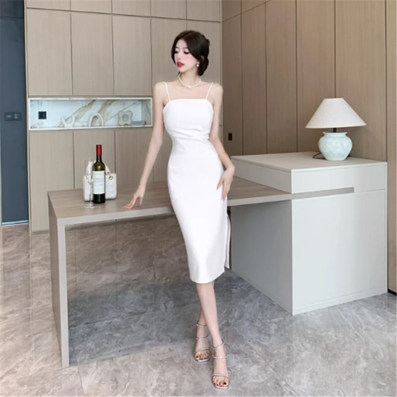 ドレス パーティドレス 二次会ドレス ミモレ丈ドレス フォーマルドレス ミモレ ノースリーブ スリット かわいい 大人可愛い きれいめ シンプル 大人 上品 おしゃれ かっこいい 大人女子 こなれ感