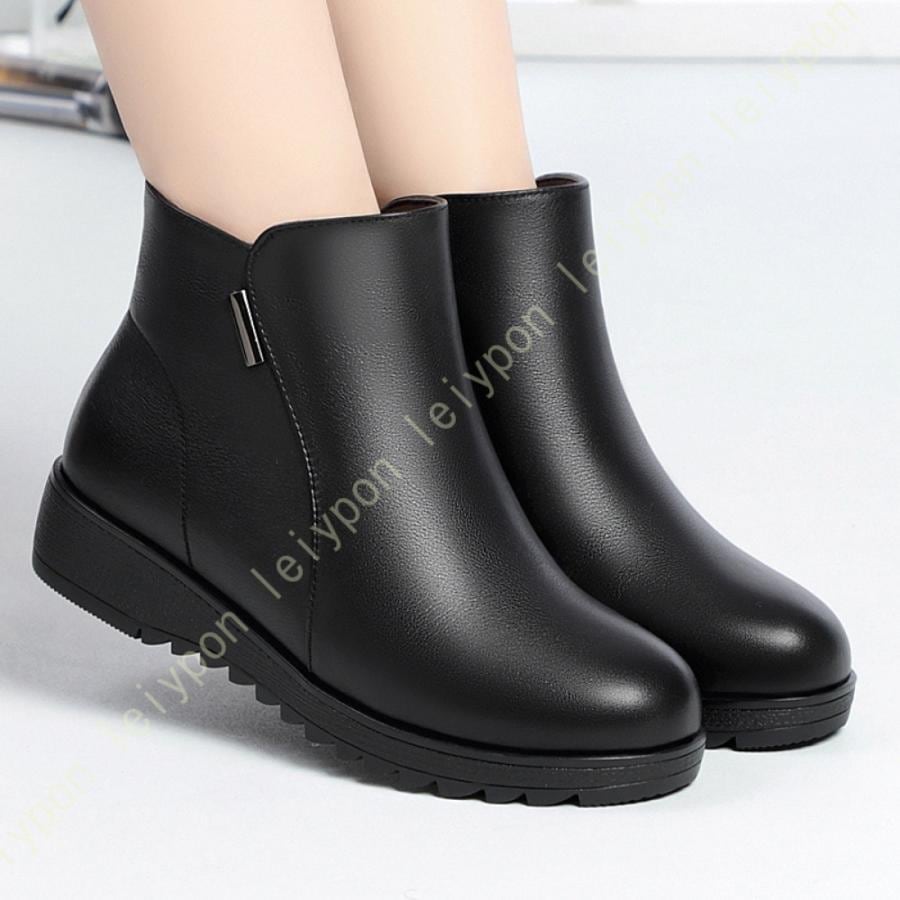 レディース 綿靴 スノーシューズ ブーツ ショートブーツ 厚底 もこもこ ボア 保温 無地おしゃれ 防寒 防滑 内ボアカジュアル 靴冬 あたたかい