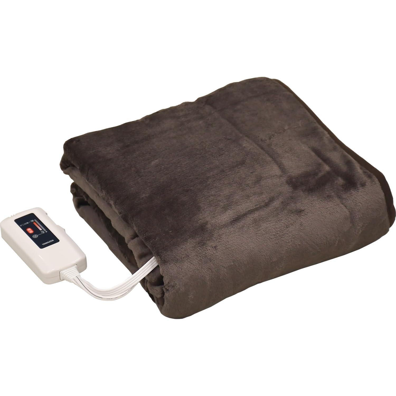 [山善] ふわふわもこもこ 電気ひざ掛け毛布 (丸洗い可能) 120×60cm 表面フランネル 裏面プードルタッチ仕上げ ブラウン YHK-43P(T)