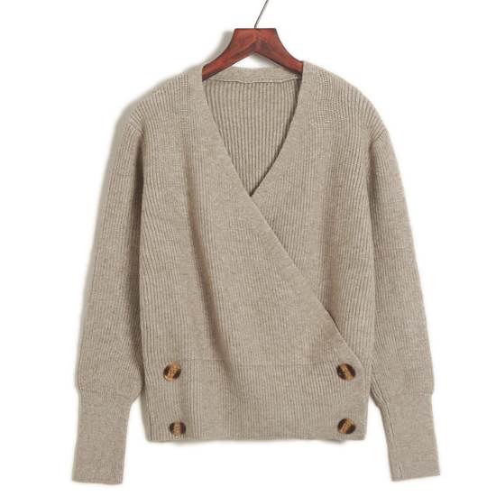 クーポン有トップス レディース ニット セーター カーディガン 秋 冬 普通丈トップス 長袖 ドロップショルダー Vネック 襟なし ボタン カラバリあり ブラック 黒 グレー 灰色 ホワイト 白 ベー