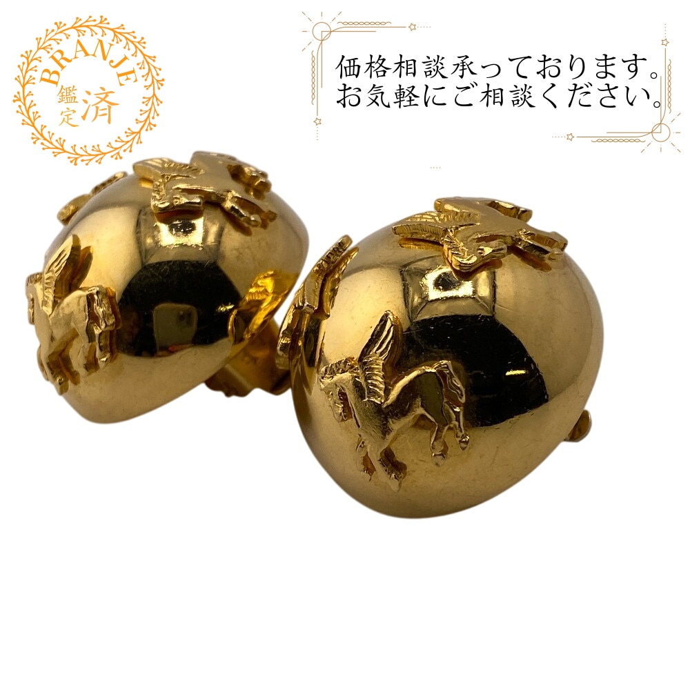 ペガサス ボール ドーム ラウンド GP イヤリング ゴールド ブランド