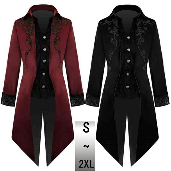 【本日限定】フロックコート 演出服 ヨーロッパ風 ジャケット 王子様 王族服 軍服衣装 貴公子 大人 ステージ衣装 カラオケ 大会 演奏会 メンズ 舞台衣装 演劇オペラ声楽 貴族服装 【代引不可】 黒