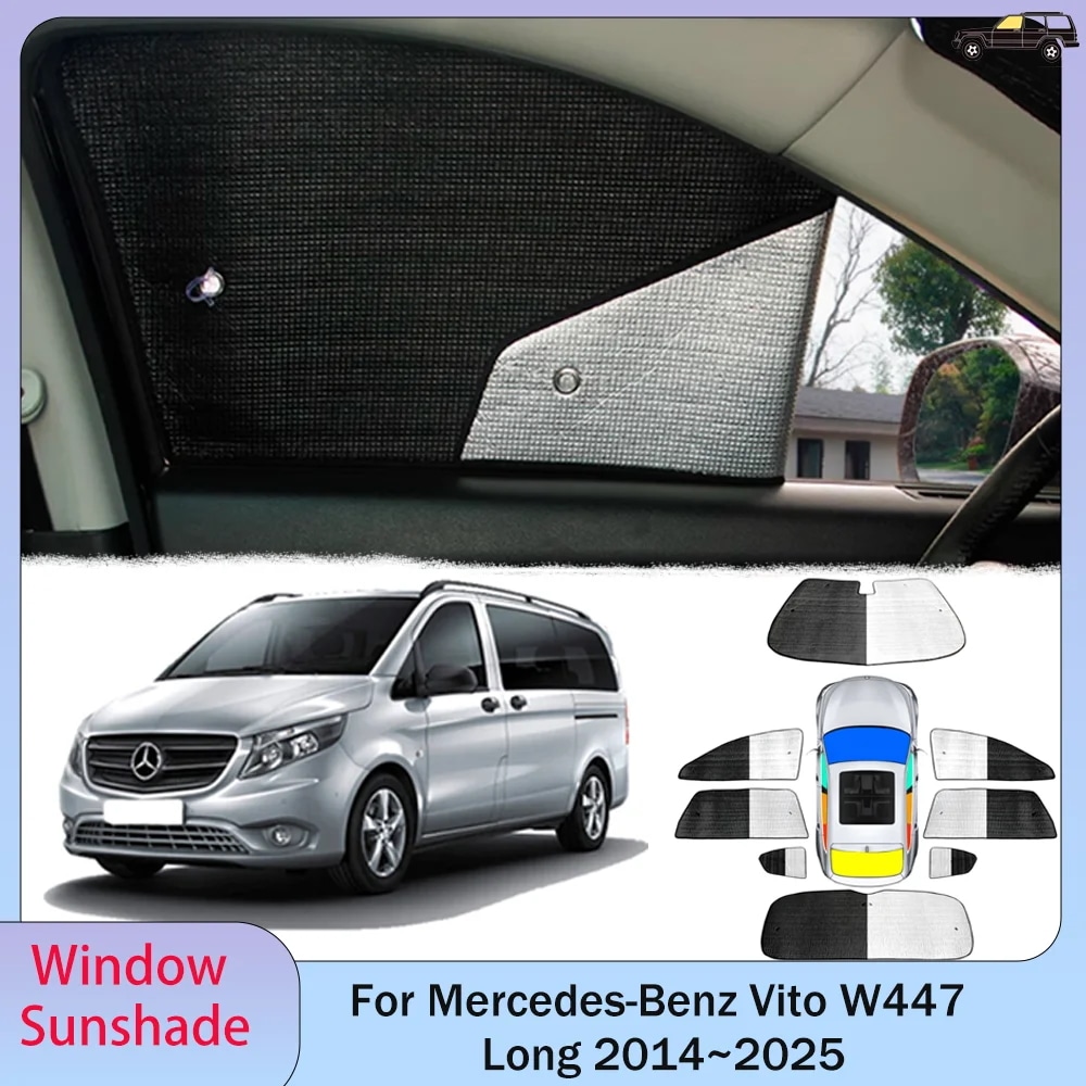 メルセデス・ベンツ Vito W447 ロング 2014- 用 サンシェード サンルーフ フロントガラス 日よけ UVカット アクセサリー 輸入品