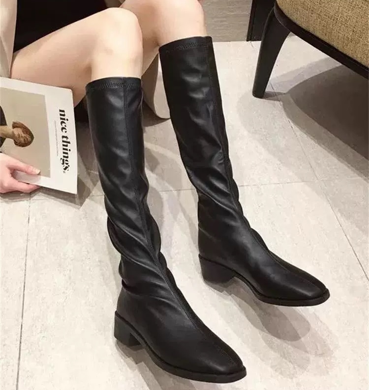レディース ブーツ ロングブーツ ニーハイブーツ 3cm 太ヒール ローヒール 防寒 暖かい 美脚 脚長 かわいい きれいめ シンプル カジュアル 上品 おしゃれ かっこいい エレガント