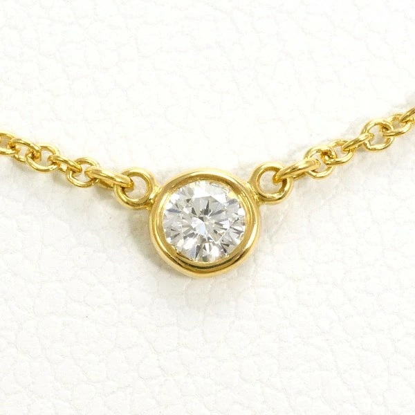 ティファニー バイザヤード K18YG ネックレス ダイヤ 箱 袋 約40cm ジュエリー 中古