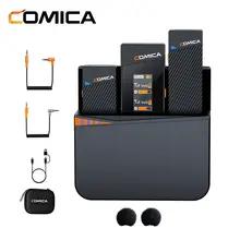 Comica Vimo C 2.4G ミニワイヤレスラペルマイク 充電ケース付き スマートフォンカメラポッドキャストインタビュー YouTube Facebook用