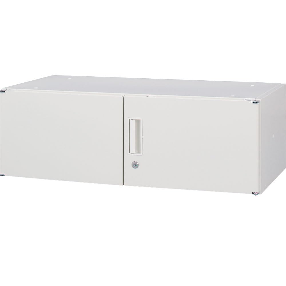 【上置両開き】書庫 上置き スチール 収納庫 収納 収納棚 本棚 オフィス 会社 業務用 事務 鍵付き 鍵 保管庫 保管 書類 オフィス収納 システム収納庫 SSNシリーズ ホワイト【幅90 奥行45