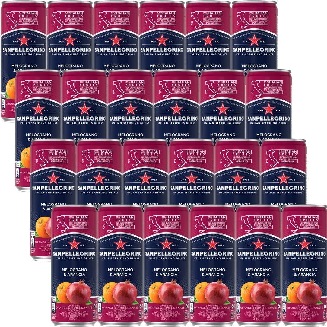 SANPELLEGRINO(サンペレグリノ) イタリアン スパークリングドリンク メログラーノアランチャ (ザクロ ＆ オレンジ)330ml×24本 (果汁15% 微炭酸)