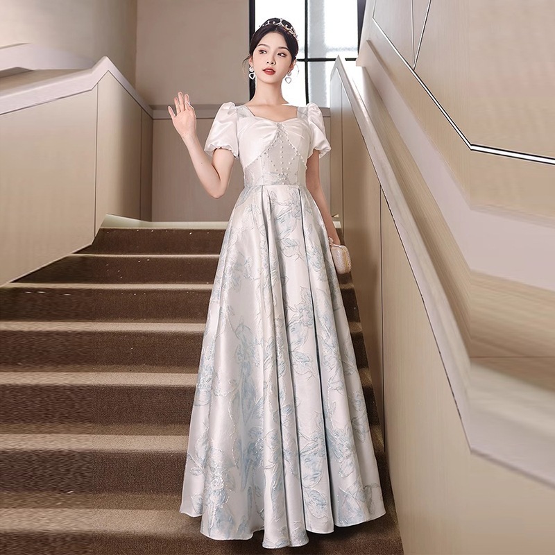 女性用イブニングドレススカートハイエンドライトラグジュアリーニッチ2024新ハイエンド成人式アートテスト宴会ディナーホスト