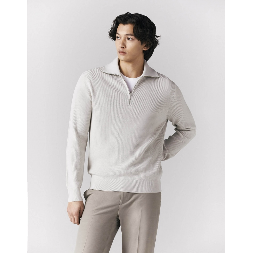 ジョルダーノ 054513 ハーフジップアップセーター (12GG) _2色