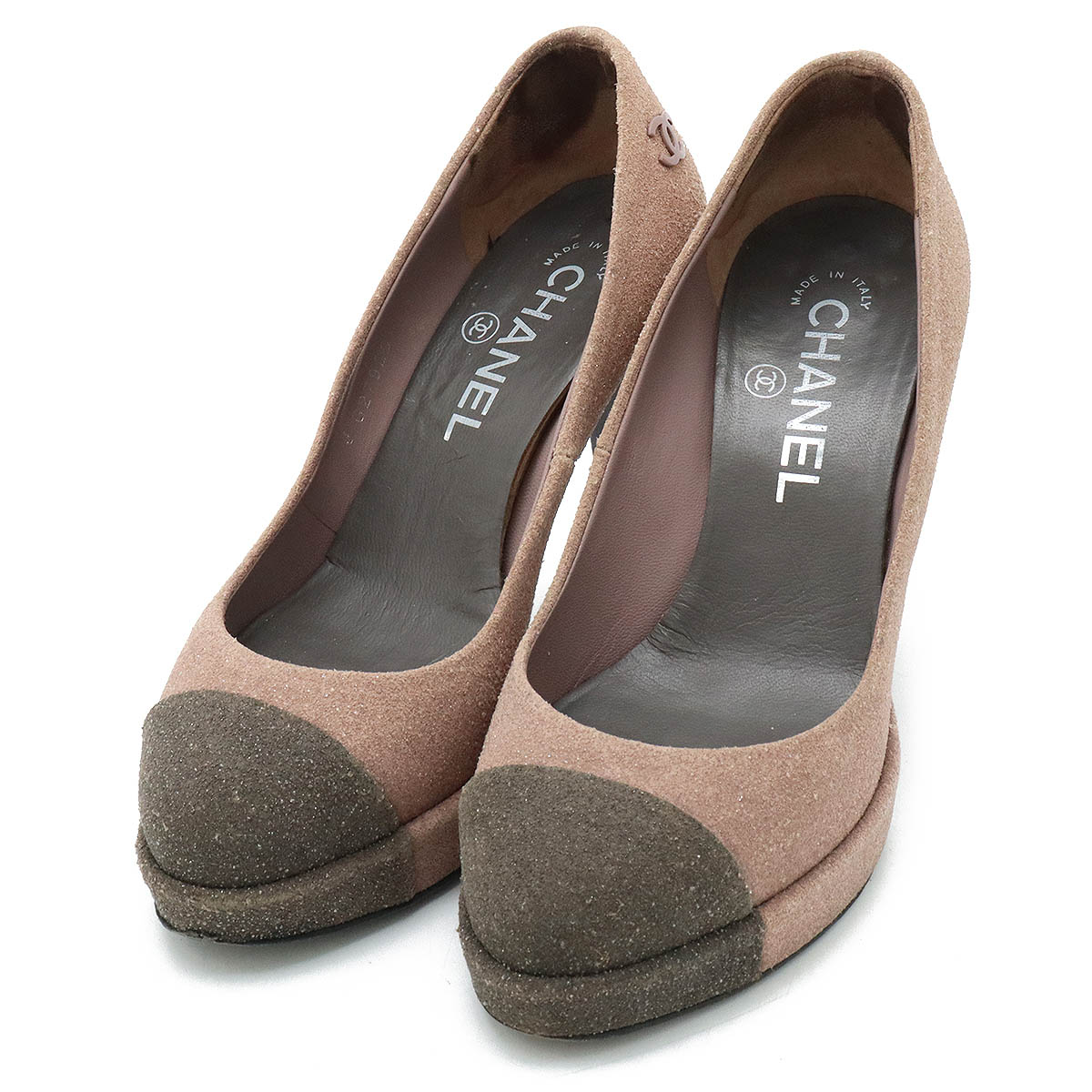 ココマーク パンプス ハイヒール プラットフォーム ラメ グリッター ピンクベージュ グレー #35C 日本サイズ約22.5c