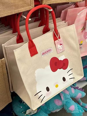 サンリオ HelloKitty 2024 新しい アニメ お買い物 ショルダーバッグ ズックキャンバス プリント レディース トートバッグ