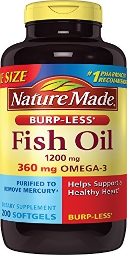 Nature Made Burpless Fish 百貨店 Oil 1200 mg 超特価SALE開催！ w. 360 Value Softgels Ct Size 200 Omega-3