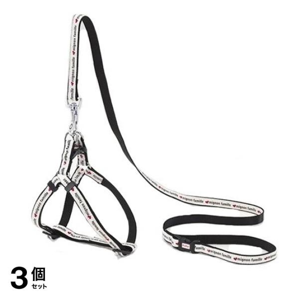 ワンワンカジュアル デニムスタイルハーネス&リード SS 超小型犬用 ホワイト 1組入 (W55862) 3個セット