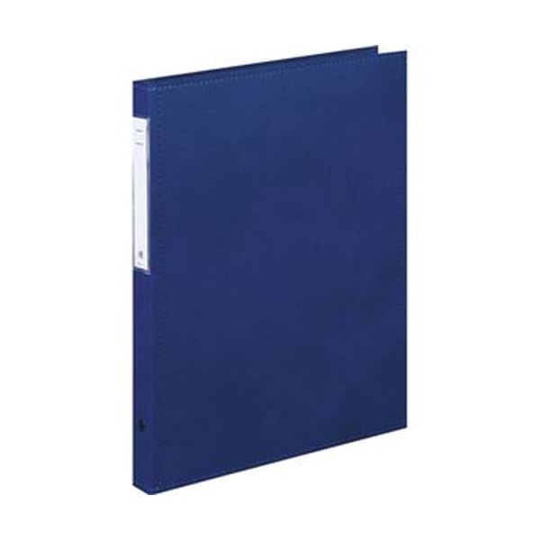 （まとめ）リヒトラブ カルテブック（スタンダード）A4タテ 4穴 背幅28mm ブルー HB407-1 1冊(×5セット)