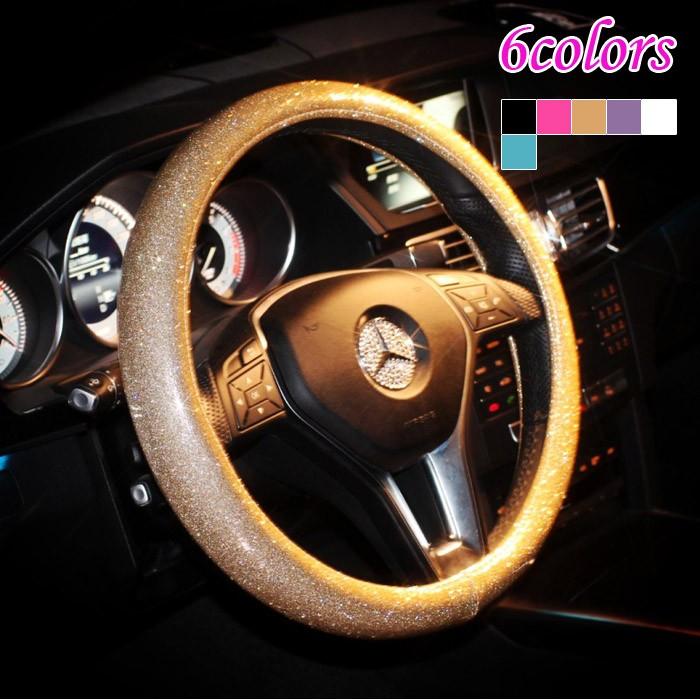 【迅速出荷】ハンドルカバー ステアリングカバー ピカピカ エナメル フェイクレザー Sサイズ 軽自動車 普通車 兼用 合成皮革 可愛い
