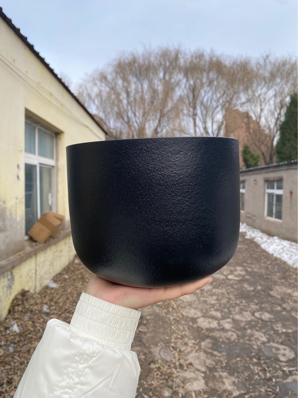 黒水晶碗唱歌碗仏印碗8インチ打楽器