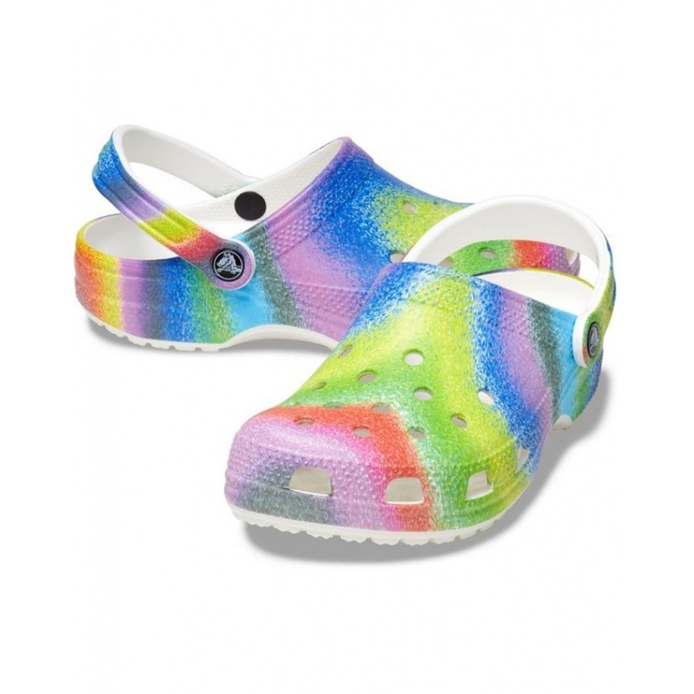 Crocs クラシックスプレーダイクロッグホワイト/マルチ
