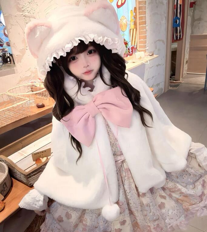 122【新作登場 最安値】ロリータ 　 ポンチョ コート ケープ コート 無地 　ケープ　コスプレ ブラウス　メイド服 コスチューム 文化祭 学園祭 衣装 仮装 ハロウィン おすすめ 可愛い