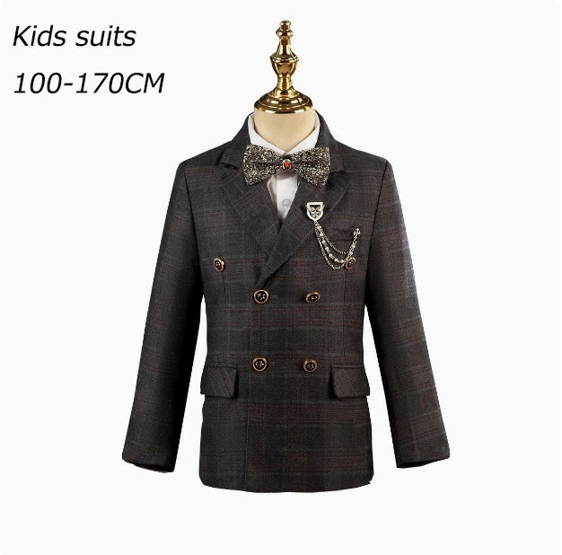 上品 グレンチェック柄【男の子 スーツ フォーマル】子供服 スーツ 【お徳用6点セットup】 入学式 ボタン 【子供スーツレンタル】 キッズスーツ 入園式 結婚式 発表会 10