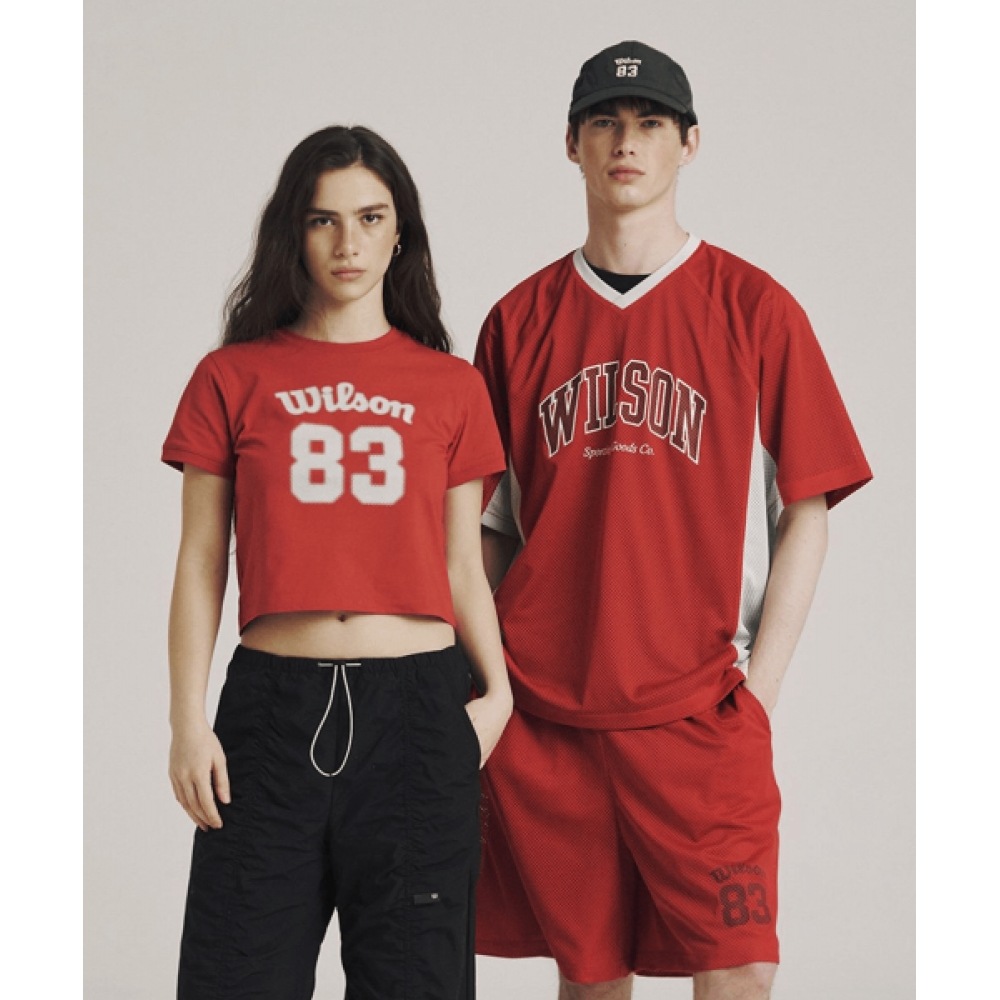 ウィルソンオールアンダーメッシュ Tシャツ_W251001NTS41 レッド