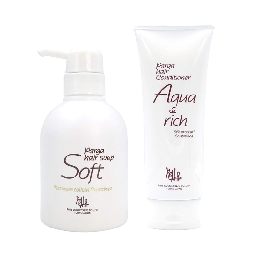パルガ 【2点セット】アミノ酸シャンプー　ヘアソープ ソフト250ml ボトル　＆　ヘアケア トリートメント　アクア&リッチ 210g　(男女兼用)　美容室専売品/正規品