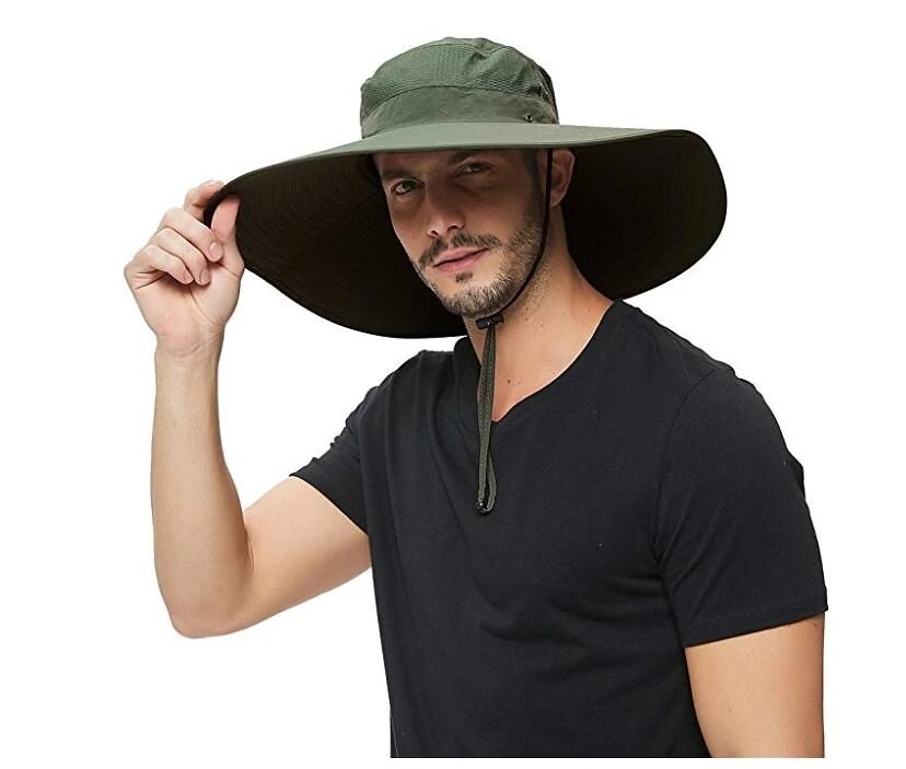 スーパーワイドブリムサンハット-UPF50+ 釣りハイキングキャンプ用防水バケットハット