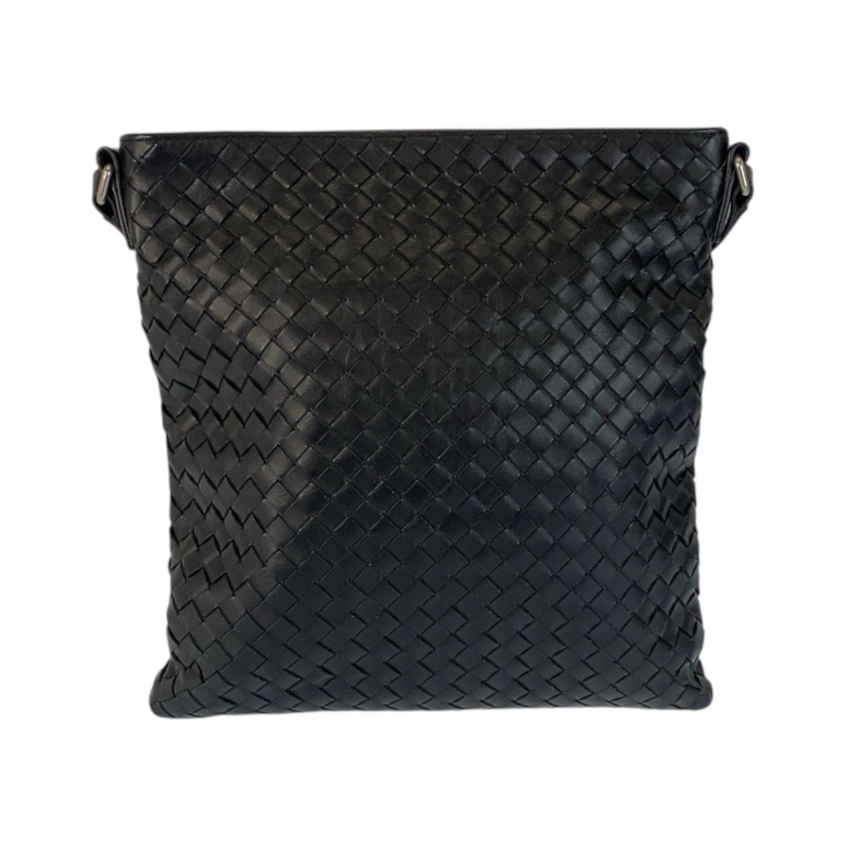 美品 イントレチャート ブラック 黒 シルバー金具 レザー B07913591Z ショルダーバッグ ポシェット メンズ 600618