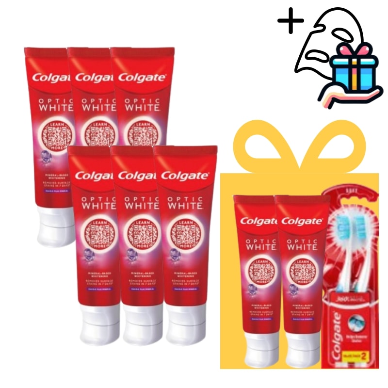 【6+2 / 歯ブラシ プレゼント】 オプティックホワイトダージリン歯磨き粉, 100g 8個 + 歯ブラシ 2個 /トーンアップ/透明感/歯を白くする/口臭ケア/歯磨き粉/ステイン除去