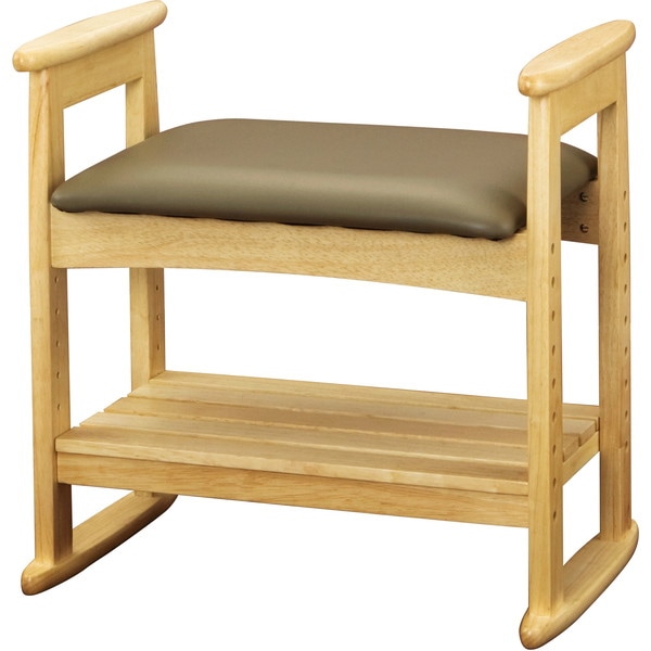 W-5H(NA) 肘付スツール ナチュラル メーカー直送