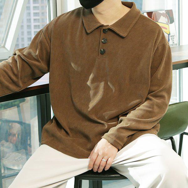 WML メンズ ビッグサイズ ビューコリック カラーネック 長袖Tシャツ