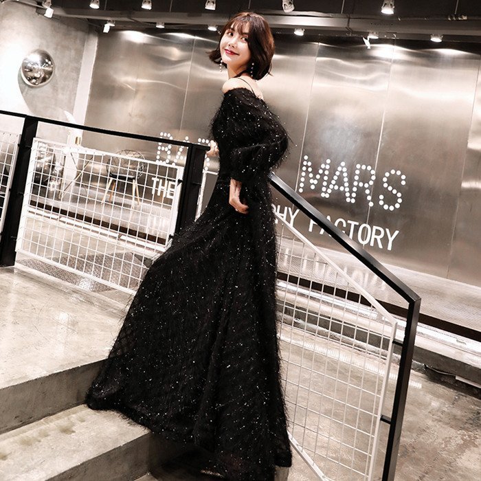 演奏会用ドレス 黒 カラードレス 白 ロングドレス パーティードレス ウェディングドレス 発表会 結