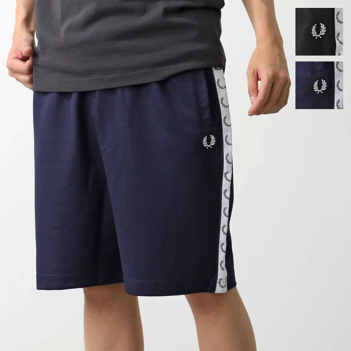 FRED PERRY フレッドペリー ハーフパンツ TAPED TRICOT SHORT S5508 メンズ トラックショートパンツ アイコン刺繍 カラー2色