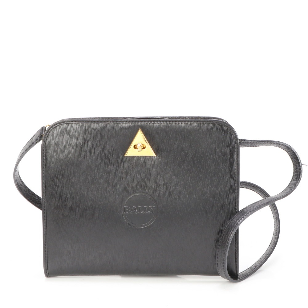 美品 レザー ショルダーバッグ 斜め掛け ハンド トート 本革 ブラック 黒 ブランド レディース MMM BH8-7 中古