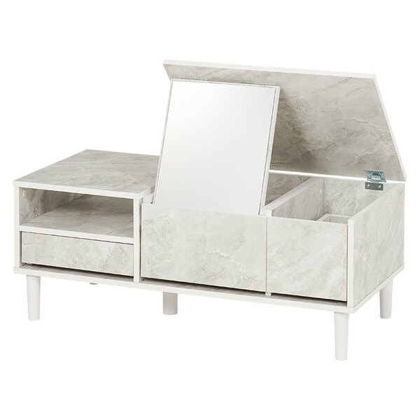 RD-1126MWH コスメテーブル マーブルホワイト メーカー直送
